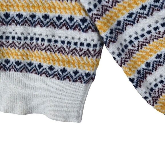 St Johns Bay Knit Fair Isle Sweater Womens M Ivory Cabin Cozy Ski Snow - Picture 6 of 10